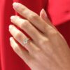 Gold-plated sterling silver ring with a 1 ct stone