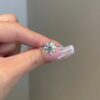 Round diamond engagement ring in 925 sterling silver