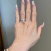 Round premium CZ diamond engagement ring with pave setting