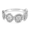 Rounded sterling silver ring with pave-set CZ stones