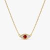 Ruby & Diamonds Eye Necklace