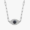 Sapphire & Diamond Eye Paperclip Necklace - Image 2