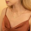 Sapphire & Diamond Eye Paperclip Necklace - Image 3