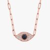 Sapphire & Diamond Eye Paperclip Necklace - Image 5
