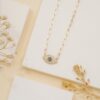 Sapphire & Diamond Eye Paperclip Necklace - Image 6