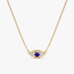 Sapphire & Diamonds Eye Necklace