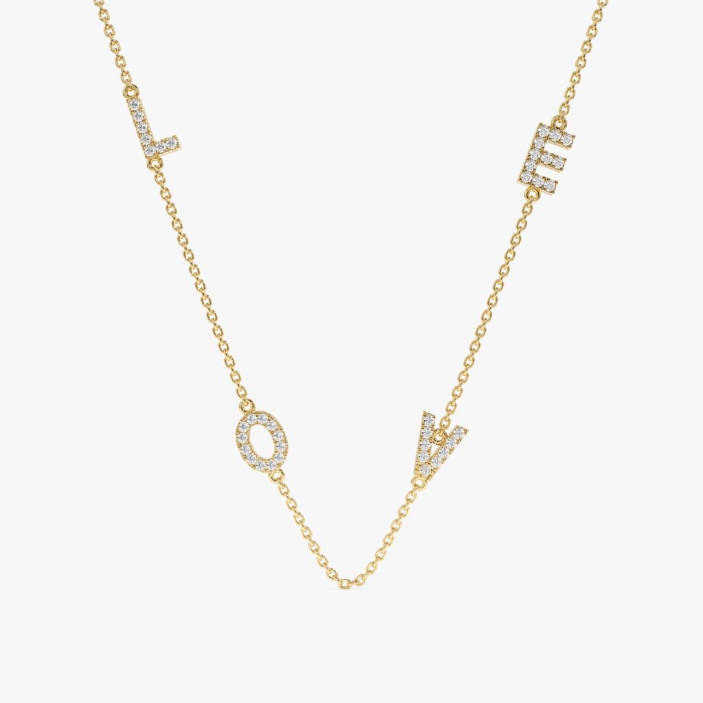 Sideways Love Diamond Necklace