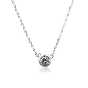 Single Diamond Bezel Necklace