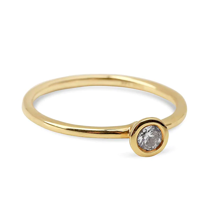 Single Diamond Bezel Ring