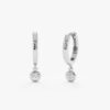 Single Diamond Charm Huggies - Image 4