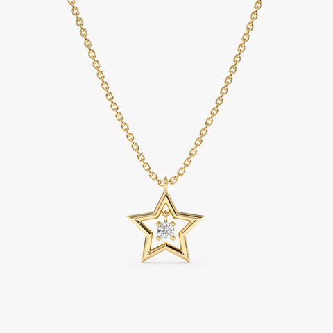 Single Diamond Star Necklace
