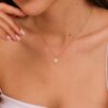 Single Diamond Starburst Necklace - Image 5