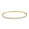 Small pave diamond bangle in 925 sterling silver and thick gold plating