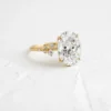 Elegant oval cut ring with refined elongated silhouette