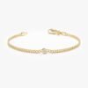Solitaire diamond Cuban chain bracelet with a refined classic design