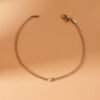 Gold-plated sterling silver bracelet with slim 2 mm Cuban links