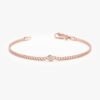 Diamond bracelet featuring a delicate Cuban chain and solitaire stone