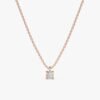 Solitaire diamond necklace in 925 sterling silver with thick gold plating