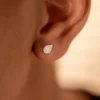 Sophie Tear Drop Diamond Studs in thick gold plating