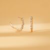 Stacked Baguette Diamond Hoops - Image 3