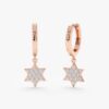 Star of David Diamond Charm Huggies - Image 2