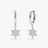 Star of David Diamond Charm Huggies - Image 3