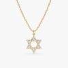 Star of David Diamond Charm Necklace