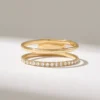 925 Sterling Silver Stunning Pave Diamond Double Wedding Band - Image 2