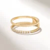925 Sterling Silver Stunning Pave Diamond Double Wedding Band - Image 4