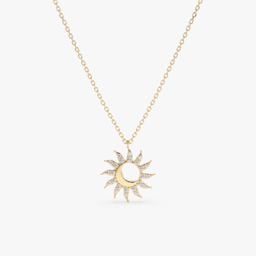 Sun & Moon Diamond Necklace