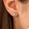 Sunburst Diamond Stud Earrings - Image 2