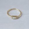 Baguette opal ring in 925 sterling silver