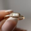 Gold-plated sterling silver ring with bezel-set opal