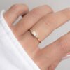 Bezel-set premium CZ opal ring in sizes 4 to 10