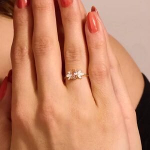 Swarish Garnet Solitaire Silver Ring | Emerald Cut Engagement Ring | Accented Promise Ring Women | Unique Red Gemstone Solo Ring