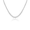 925 Sterling Silver 3-Prong Diamond Riviera Necklace