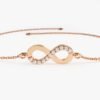 Diamond infinity bracelet with pave-set CZ details