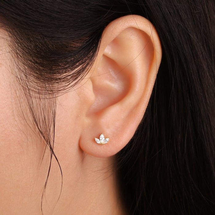 The Karat Store Diamond Crown Stud Earring