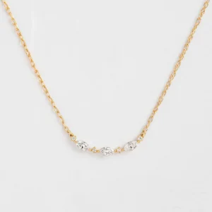 The 925 Sterling Silver Interwoven Necklace in Diamond