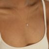 Minimalist Teardrop Diamond 925 Sterling Silver Necklace