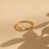 Opal And Diamond Ring | Dainty Crystal Ring | Minimalist Thin Ring | Engagement Ring | Anniversary Gift - Image 6