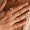 Opal And Diamond Ring | Dainty Crystal Ring | Minimalist Thin Ring | Engagement Ring | Anniversary Gift - Image 7