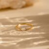 Opal And Diamond Ring | Dainty Crystal Ring | Minimalist Thin Ring | Engagement Ring | Anniversary Gift - Image 8