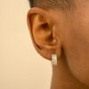 Thick Baguette Diamond Hoops - Image 2