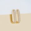 Thick U Shape Diamond Hoops - Image 5