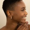 Thick U Shape Diamond Hoops - Image 7