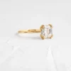 Gold plated sterling silver ring with structured threaded band