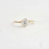 Threaded ring with halo and round cut stone