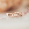 Three Beaded Diamond Band with triple-bead detailing and pave stones
