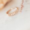 Three-bead ring design with refined texture and subtle sparkle